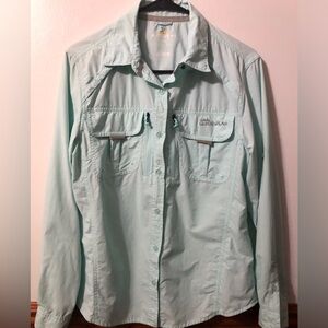 Women’s Mint Columbia size M Guide Wear button down w/UPF 50 Repel Shield!